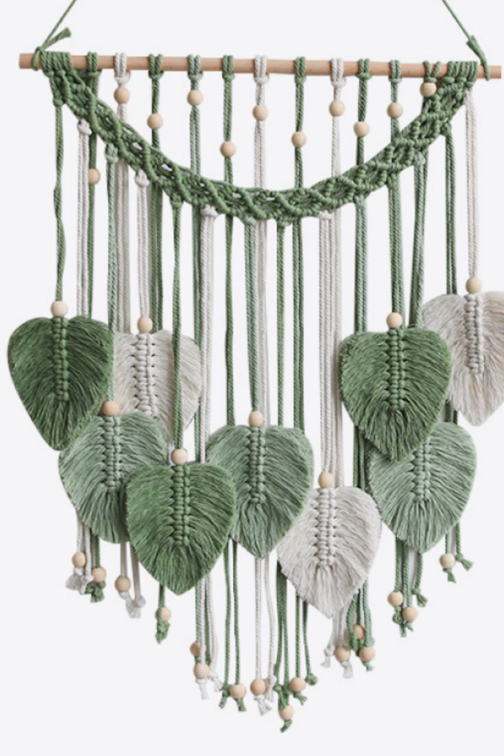 Macrame Leafs & Beads & Fringe Wall Hangings - T - 2 COLOR SCHEMES -