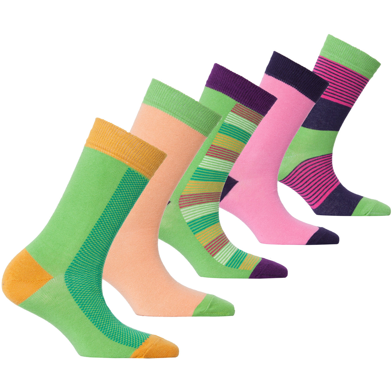 Women's Solid Mix Set Socks Set - 5 PACK -