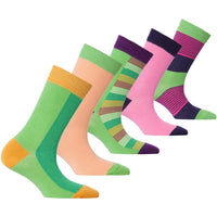 Thumbnail for Women's Solid Mix Set Socks Set - 5 PACK -