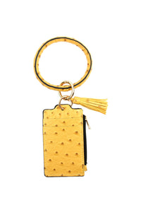 Thumbnail for Riah Fashion - Ostrich Id Card Keychain - 5 COLORS -