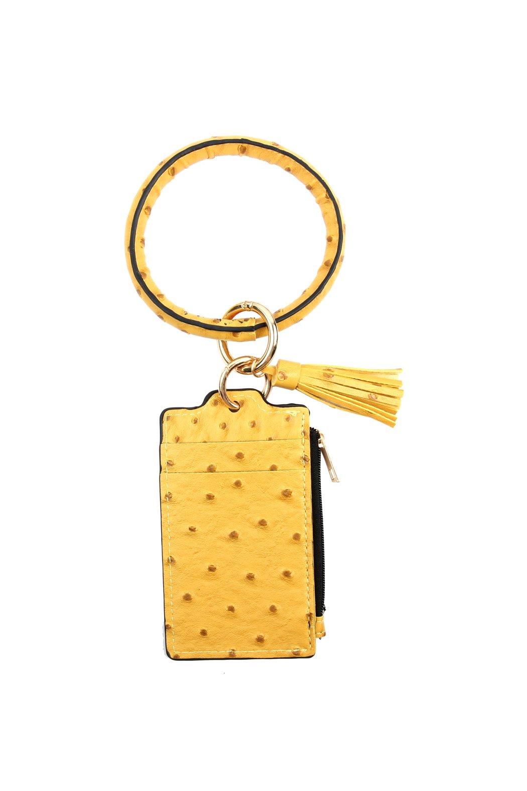 Riah Fashion - Ostrich Id Card Keychain - 5 COLORS -