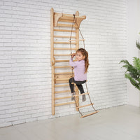 Thumbnail for Wooden Swedish Wall / Climbing Ladder for Children + Swing Set