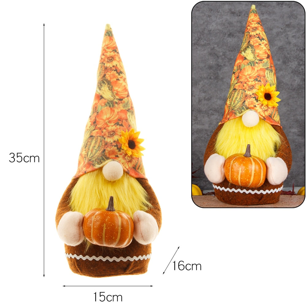 Autumn Decorations Plush Gnomes - Pumpkins Sunflowers - 12.89" - [14-20 DAY DELIVERY - 7 TYPES / COLORS -