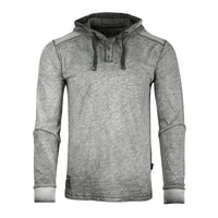 Thumbnail for Long Sleeve Vintage Oil Wash Garment Dye Hooded Henley - 1 COLOR -