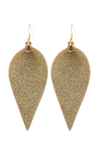 Thumbnail for Pinched Glittery Leather Drop Earring - 3 COLORS -