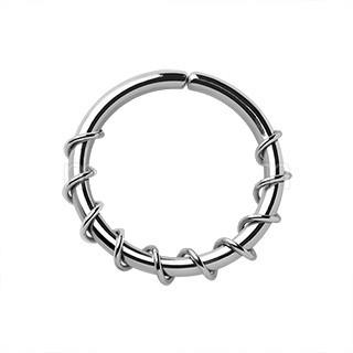 316L Stainless Steel Twisted Wire Seamless Ring -