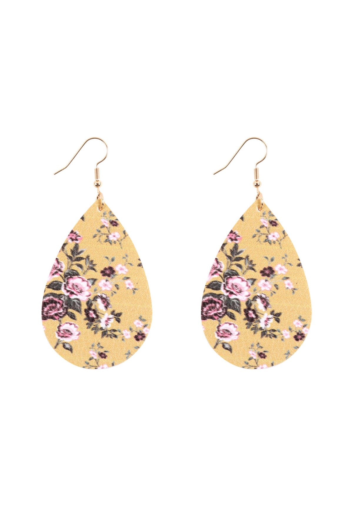 Floral Printed Pear-Shaped Earrings - 7 COLORS -