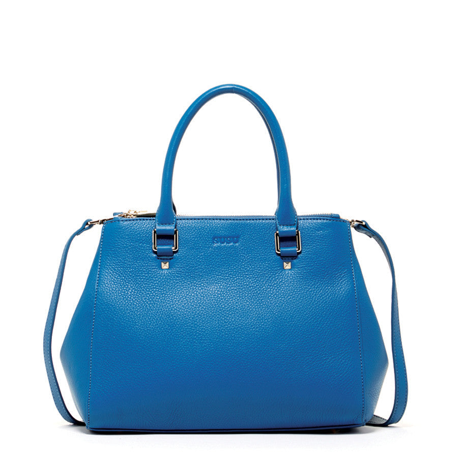 Leather Satchel Caribbean Blue -