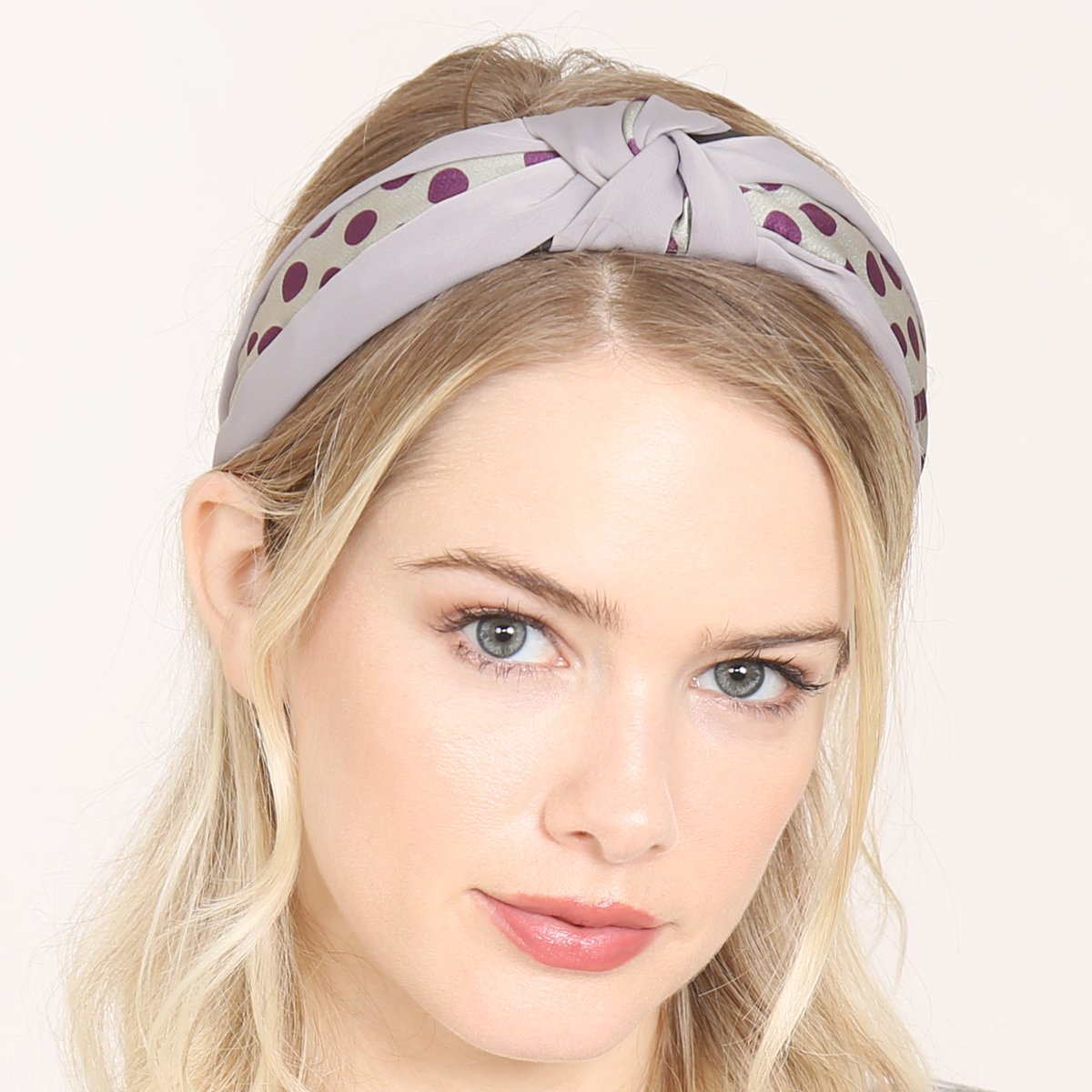 Riah Fashion - Half Tone Polka Dots Tied Hair Band - 5 COLORS