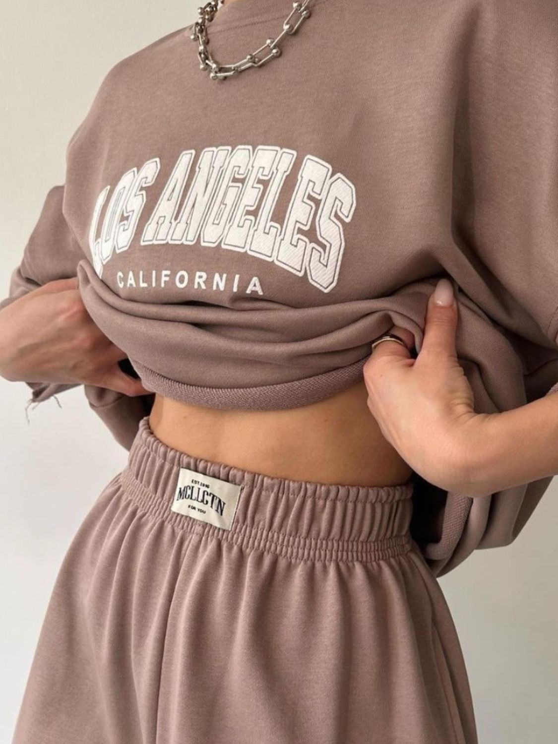 LOS ANGELES CALIFORNIA Graphic Sweatshirt and Sweatpants Set - 2 PCS. - T - 5 COLORS -