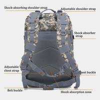 Thumbnail for Jupiter Gear - Tactical 45L Molle Rucksack Backpack - 6 COLORS / CAMOS -