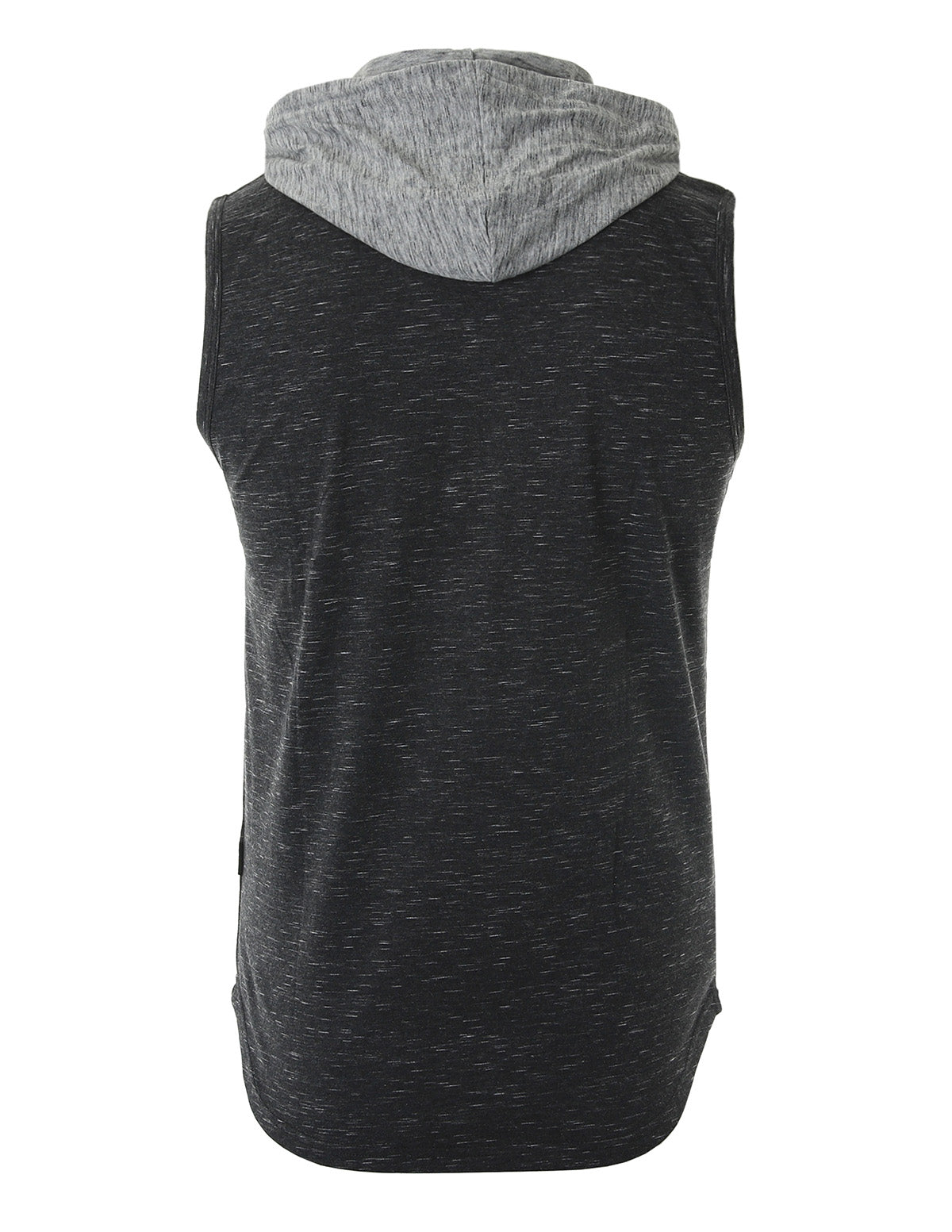 Men's Color Block Sleeveless Pullover Kangaroo Pocket Workout Hooded Tank - 2 COLORS - -