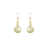 Thumbnail for Gena Myint - Moonstone Bezel Drop Earrings -