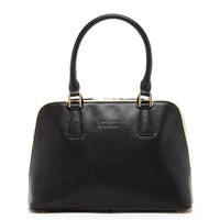 Thumbnail for Melissa Saffiano Leather Satchel Bag Black -