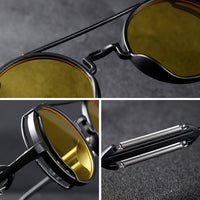 Thumbnail for Vintage Steam Punk - Round Frame Sunglasses - Men / Women Glasses - [14 DAY DELIVERY] - UV400 Outdoor Sports Eyewear Anti-UV - 17 COLORS -