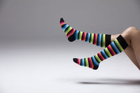 Thumbnail for Women's Multiline Stripe Knee High Socks Set - 5 PACK -