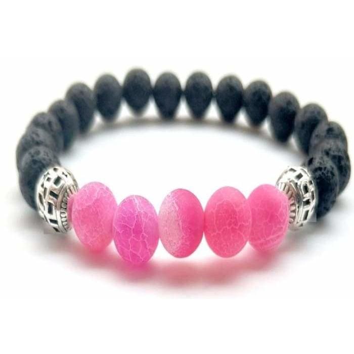 Pink Lava Stone Essential Oil Bracelet -