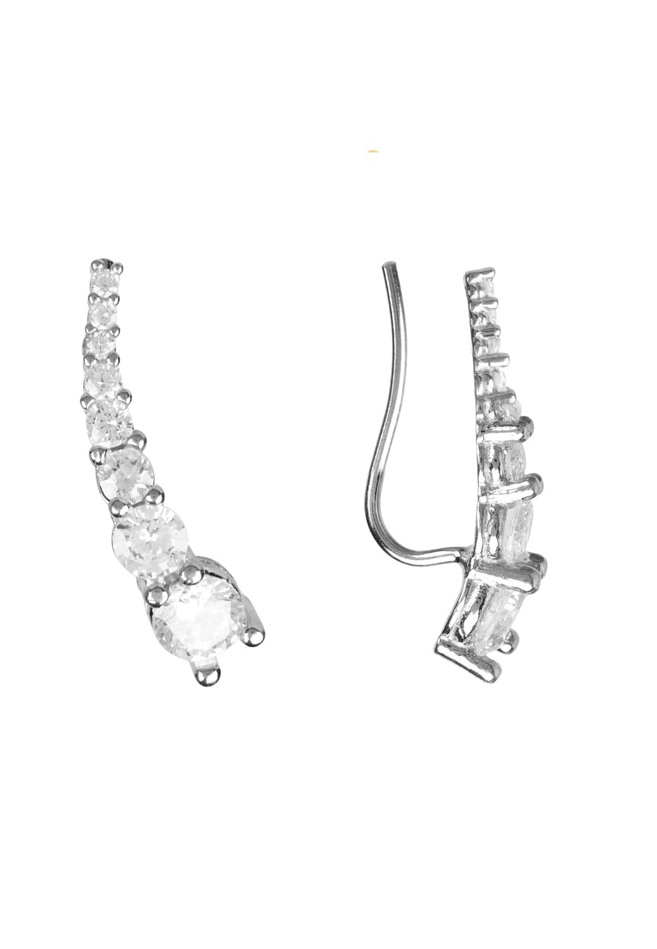 LATELITA - Graduated Ear Climber Pair Silver -