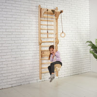 Thumbnail for Wooden Swedish Wall / Climbing Ladder for Children + Swing Set