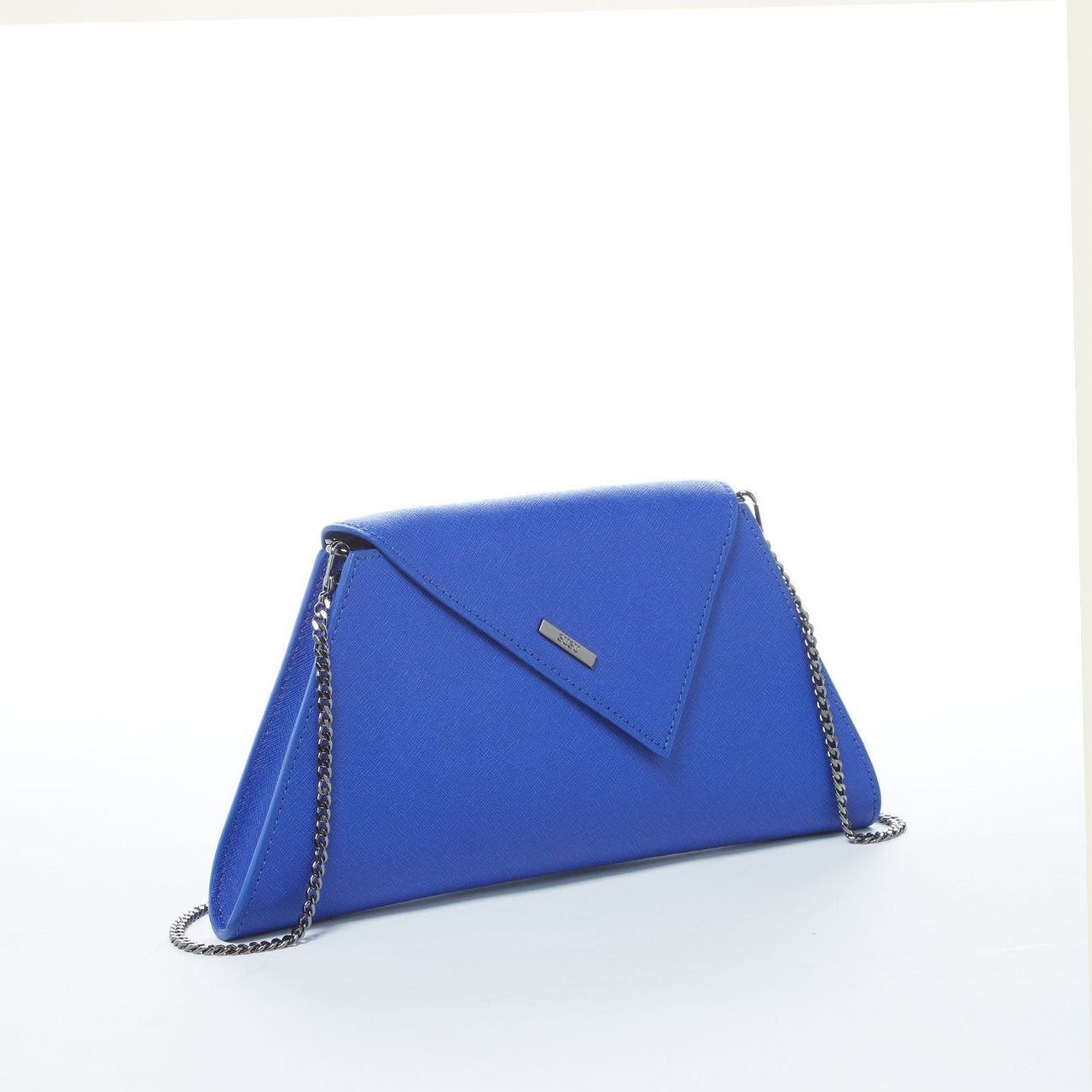 Angelica Cobalt Blue Leather Clutch Bag -