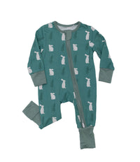 Thumbnail for Eclipse Kids - Bunnies - Long Sleeve Zipper Sleep Romper -