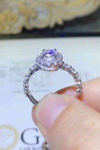 Thumbnail for Adored 1 Carat Moissanite 925 Sterling Silver Halo Ring