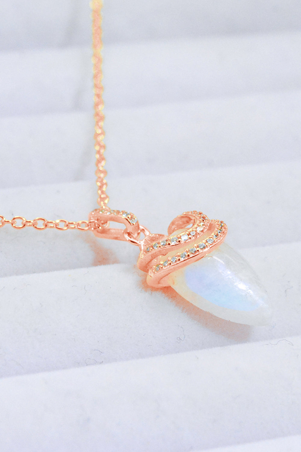 18K Gold-Plated Moonstone Pendant Necklace - T - 2 FINISHES -