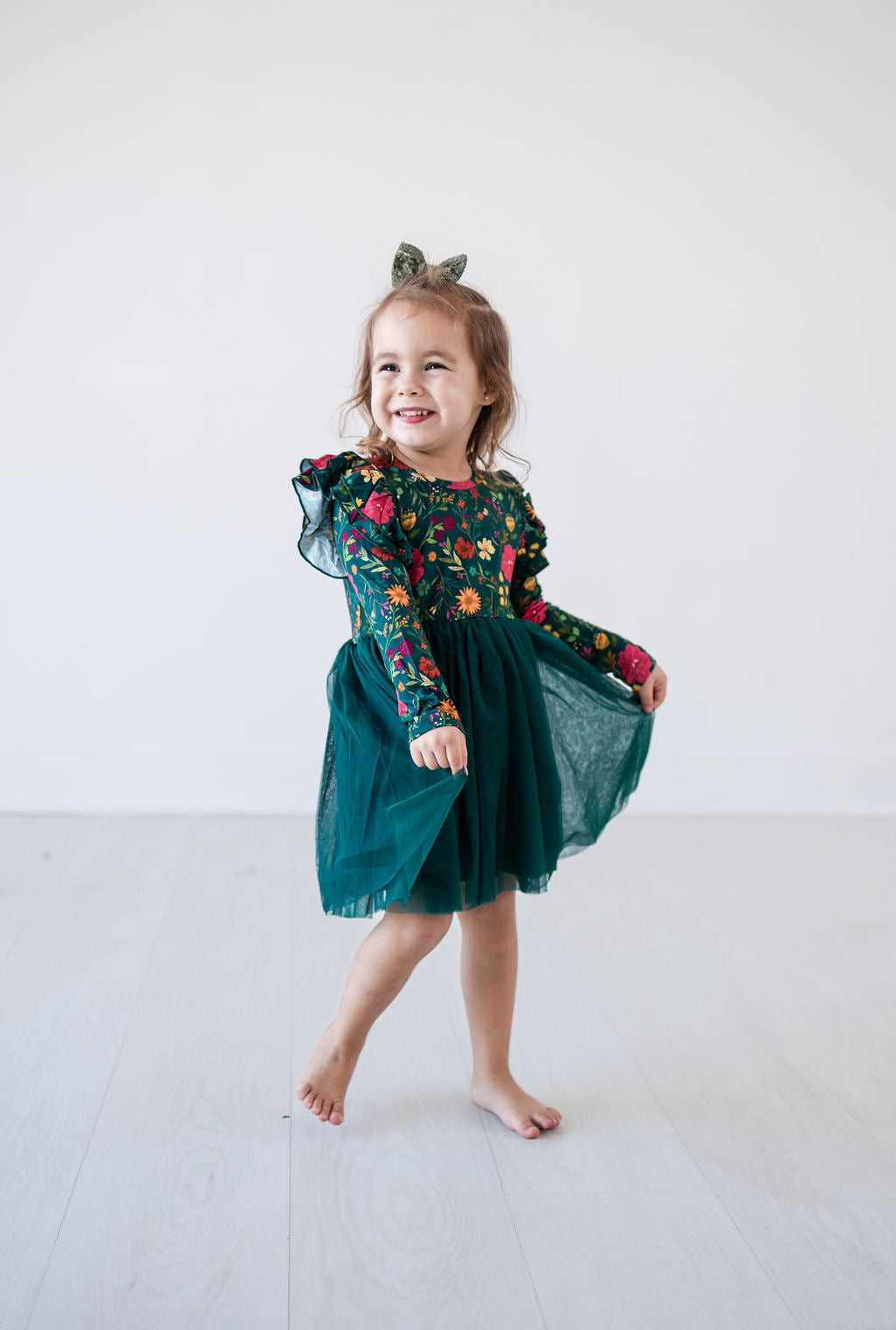 Eclipse Kids - Long Sleeve Tulle Dress - Moody Flowers - SIZES 2T THRU 11/12 -