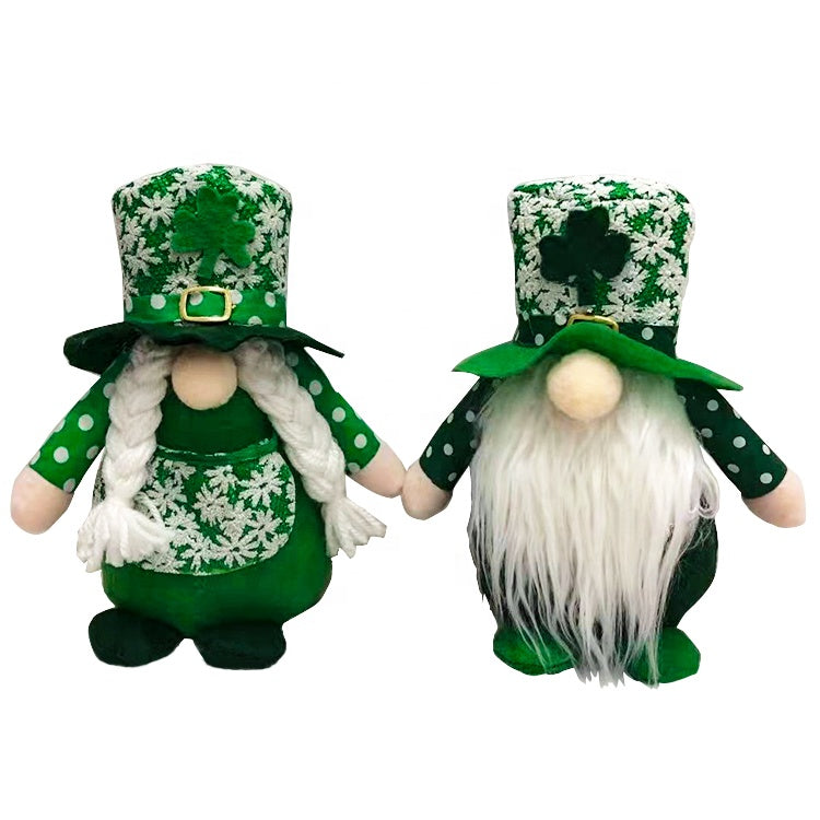 Set of 2 Home and Kitchen Handmade Plush Saint Patrick's Day Gnomes - 7.87" - 2 PCS - [10-15 DAY DELIVERY] -