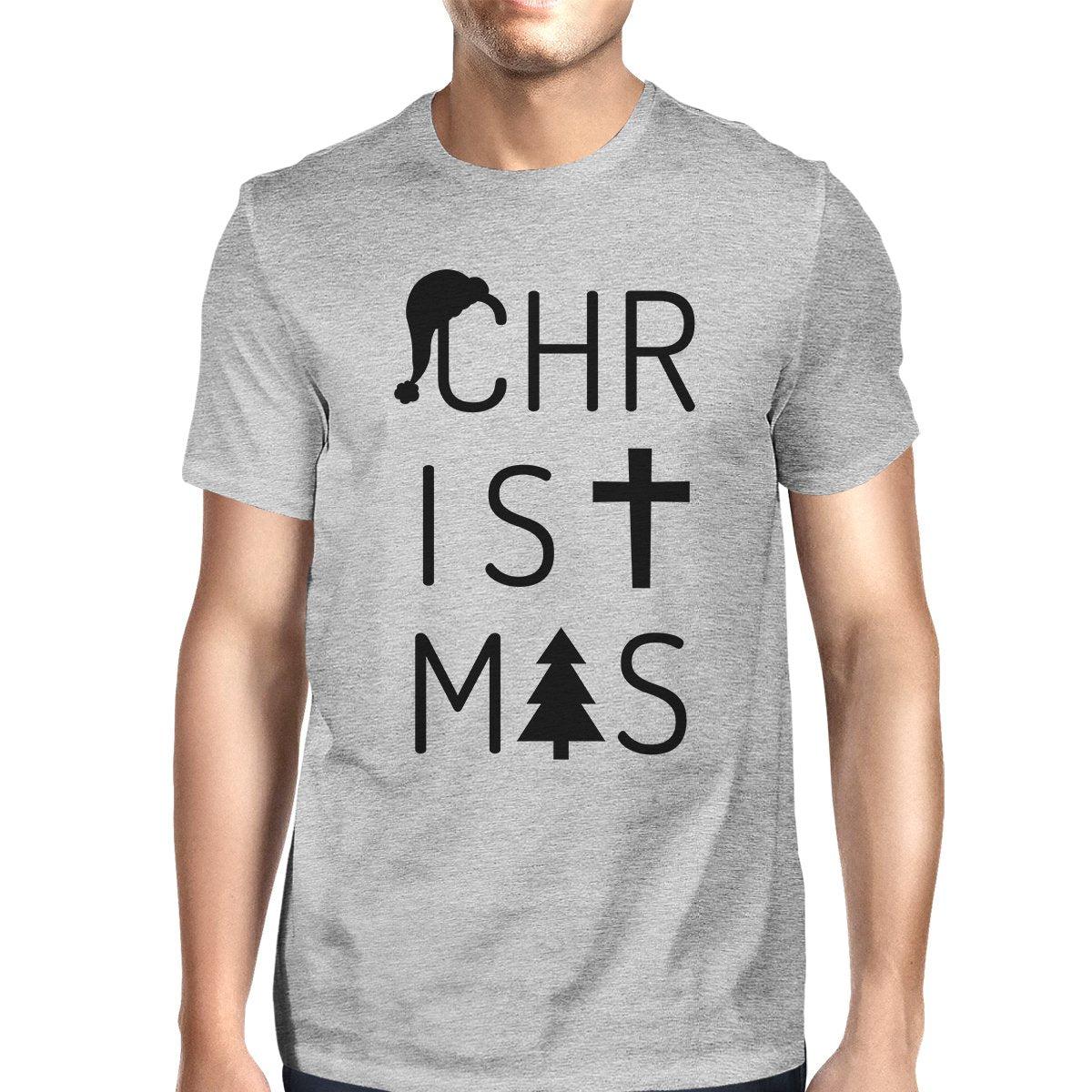 TSF - Christmas Letters Mens Grey Shirt - 1 COLOR -