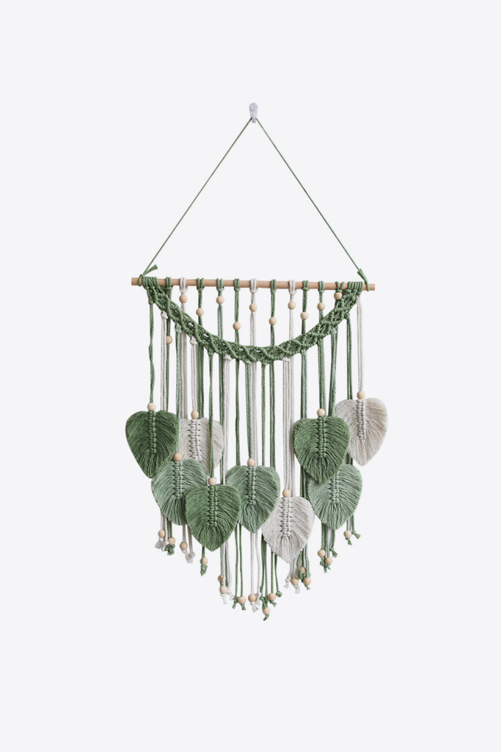 Macrame Leafs & Beads & Fringe Wall Hangings - T - 2 COLOR SCHEMES -