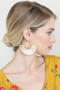 Thumbnail for Tassel Fan Hoop Earrings - 15 COLORS -