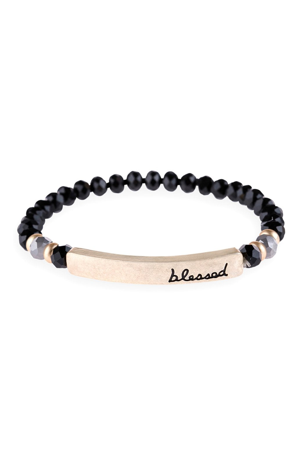 "Blessed" Rondelle Beads Stretchable Bracelet - 6 COLORS -