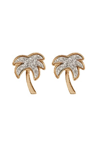 Thumbnail for Metal Druzy Palm Tree Post Earrings - 4 COLORS -