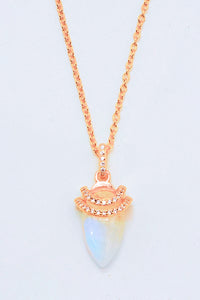 Thumbnail for 18K Gold-Plated Moonstone Pendant Necklace - T - 2 FINISHES -