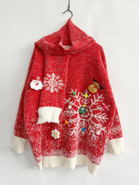 Thumbnail for Christmas Element Round Neck Sweater and Scarf Set - UNI SIZED - 2 PCS. - T - 1 COLOR -