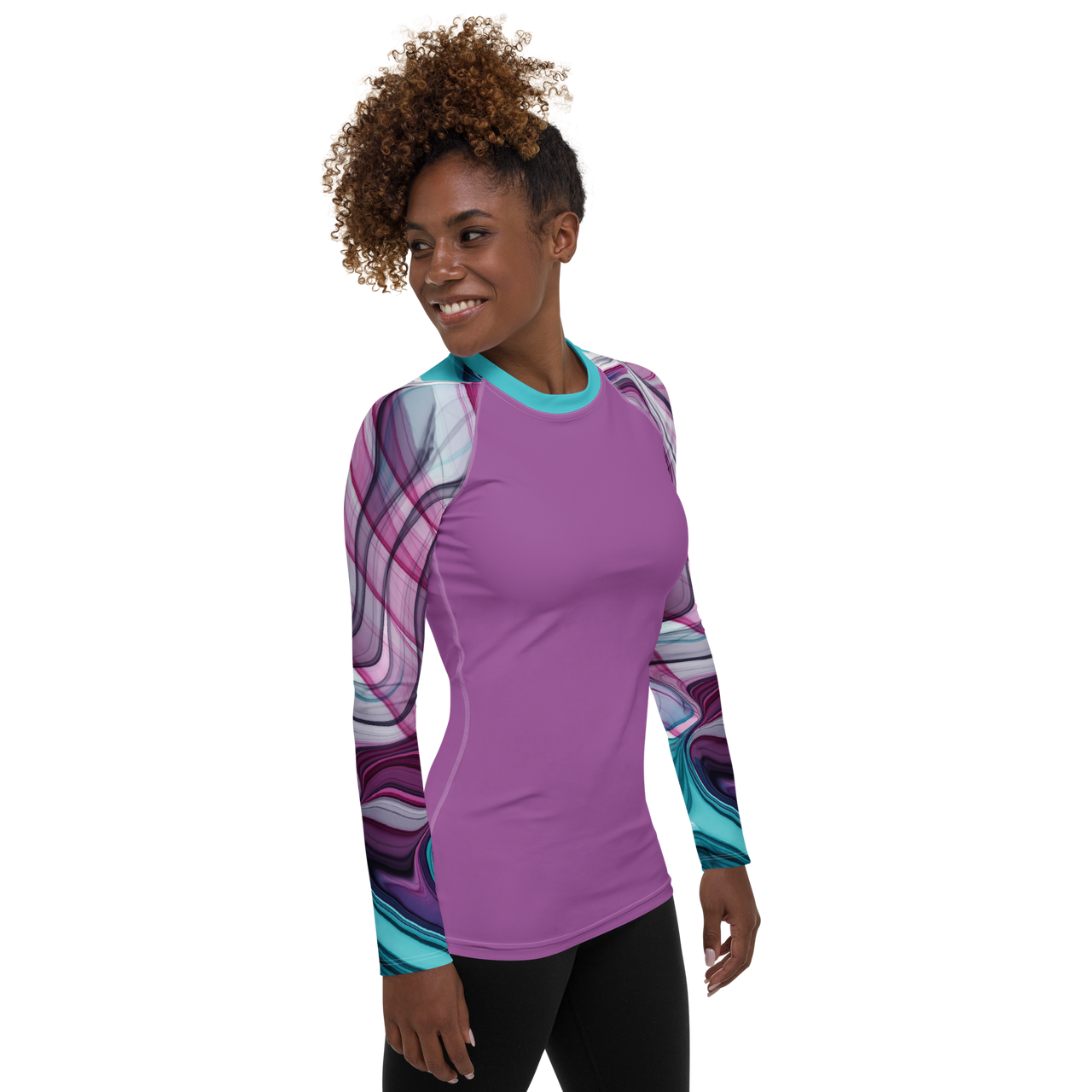 FYC - Women's Water Colors Performance Rash Guard UPF 40+ - 1 COLOR -