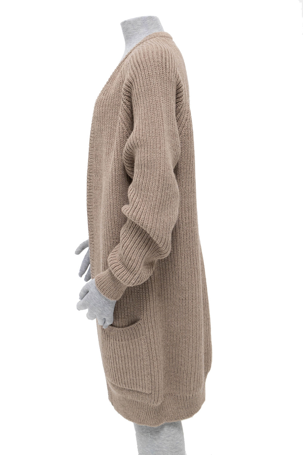 Cabin Measures - Heavy Knit Alpaca Wool Sweater Coat in Clay -