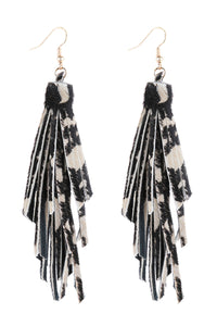 Thumbnail for Riah Fashion - Leopard Print Leather Tassel Earrings - 5 COLORS -