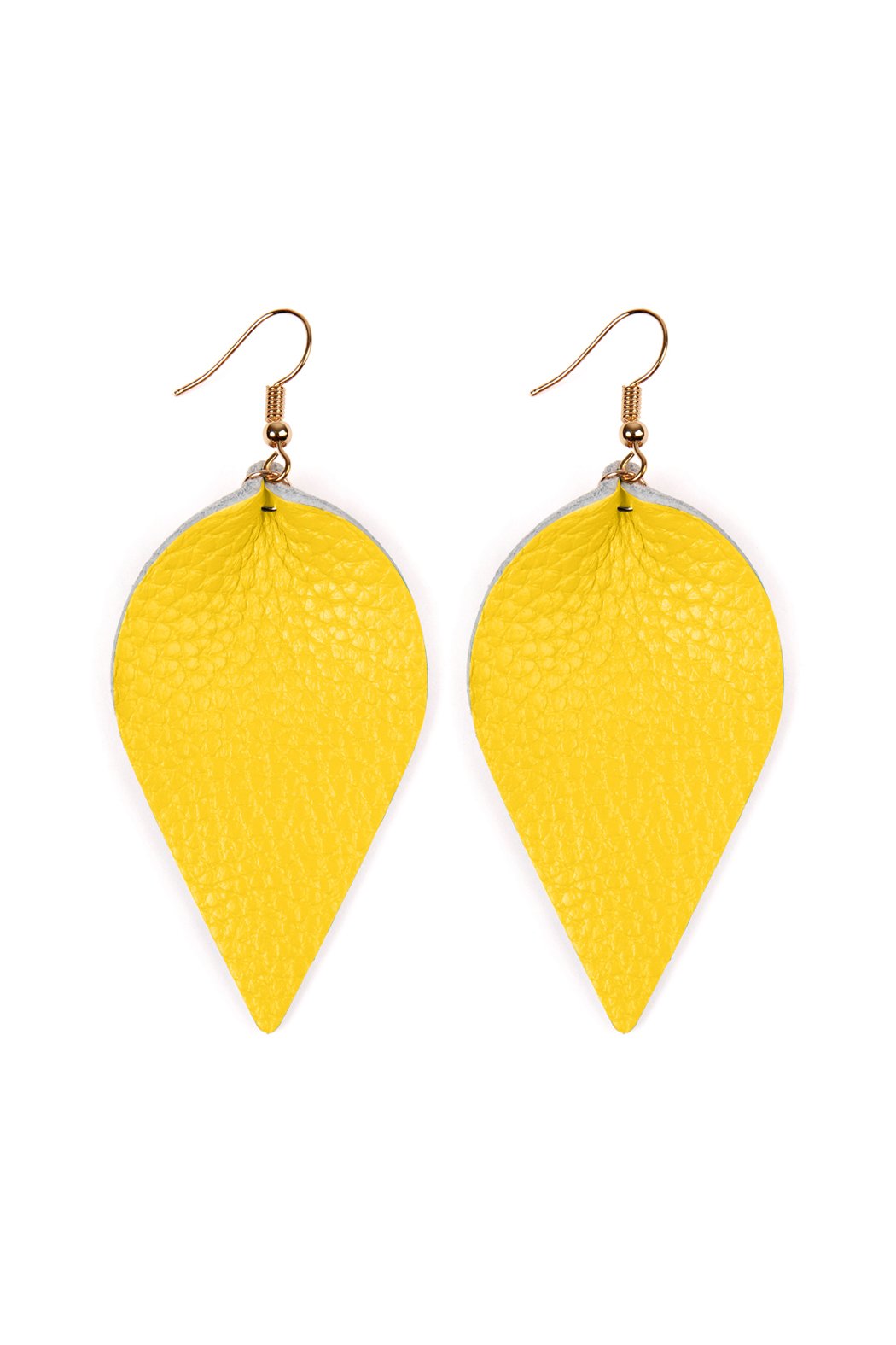 Teardrop Shape Pinched Leather Earrings - 18 COLORS -