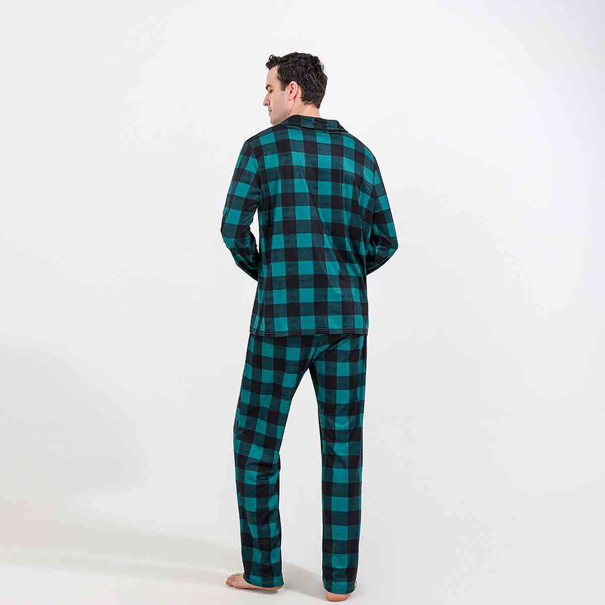 MEN Plaid Shirt and Pants Set - T -