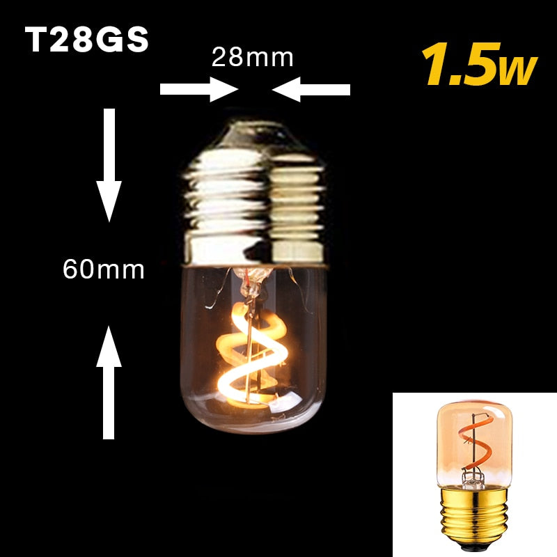 Retro Dimmable LED Edison Bulb E27 3W Gold Spiral Filament ST64 G125 Ampoule LED Lamp Incandescent Chandelier Decorative Lighting - [15 DAY DELIVERY] - 13 BULB TYPES - 2 WATTAGES -