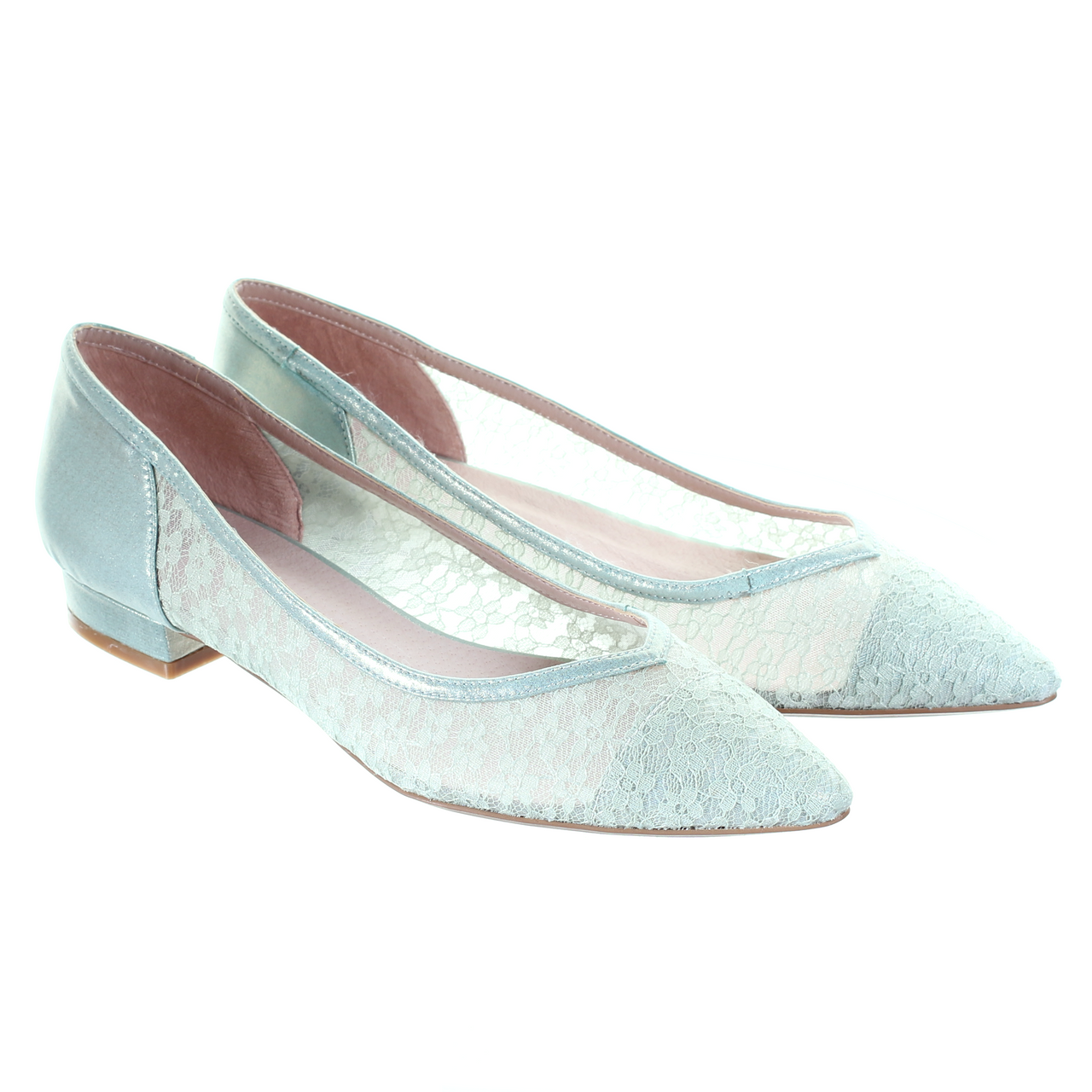 Lace Pointed Toe Ballerina (Light Green)