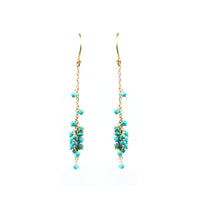 Thumbnail for Gena Myint - Cascading Turquoise Cluster Earrings -