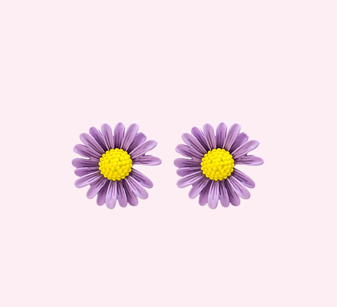 Purple Daisy Earrings | Floral Earrings | Earrings | Handmade Jewelry | Stud Earrings | Spring Summer Jewelry -