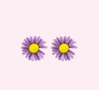 Thumbnail for Purple Daisy Earrings | Floral Earrings | Earrings | Handmade Jewelry | Stud Earrings | Spring Summer Jewelry -