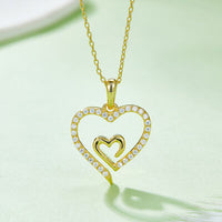 Thumbnail for Moissanite 925 Sterling Silver Heart Pendant Necklace