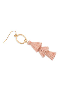 Thumbnail for Three Drop Tassel With Metal Hook Earrings - 11 COLORS -