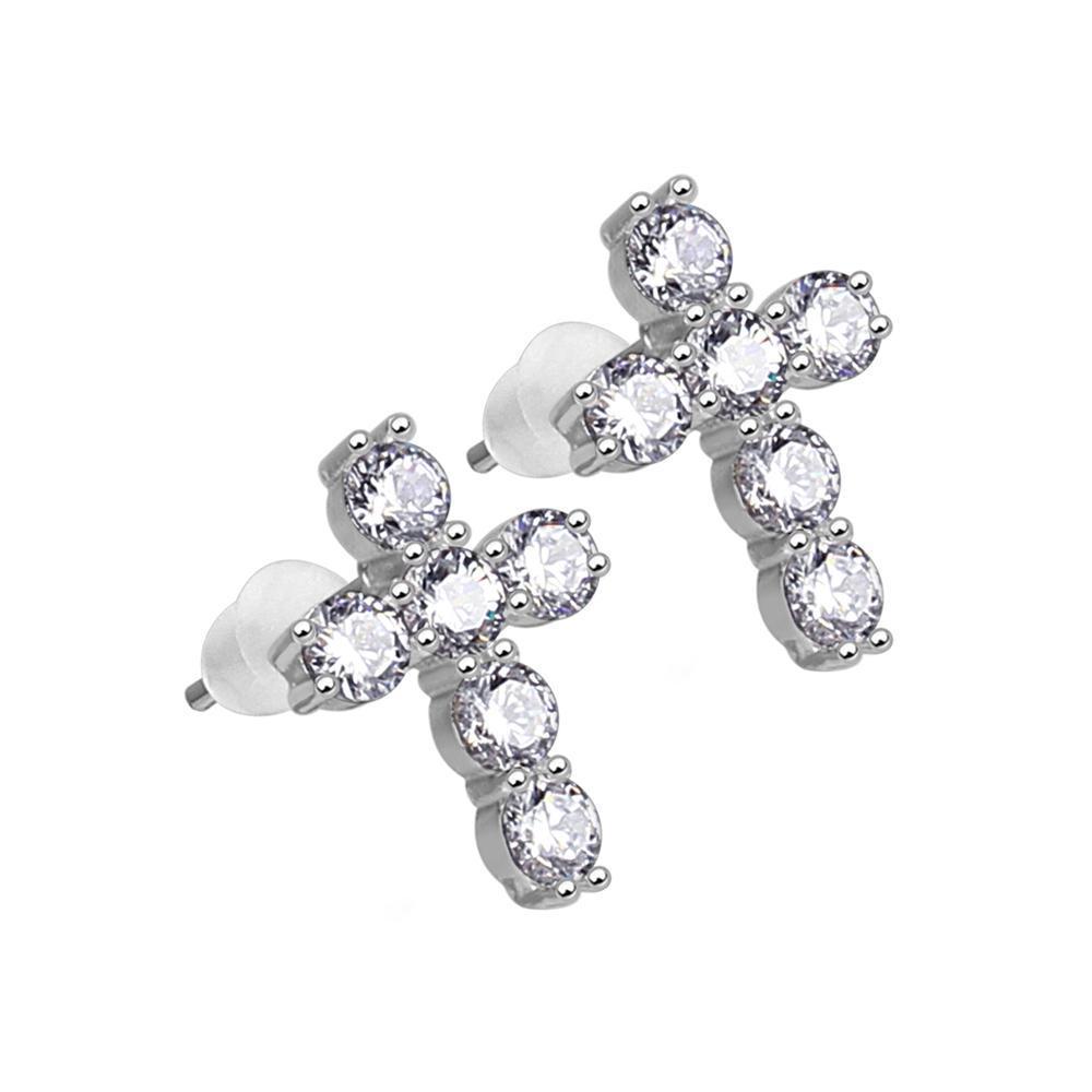 Mister Crucis Earrings - 925 - (PAIR) - 1 FINISH -