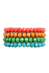 Thumbnail for Four-Line Glass Beads Stretch Bracelet - 8 COLORS -